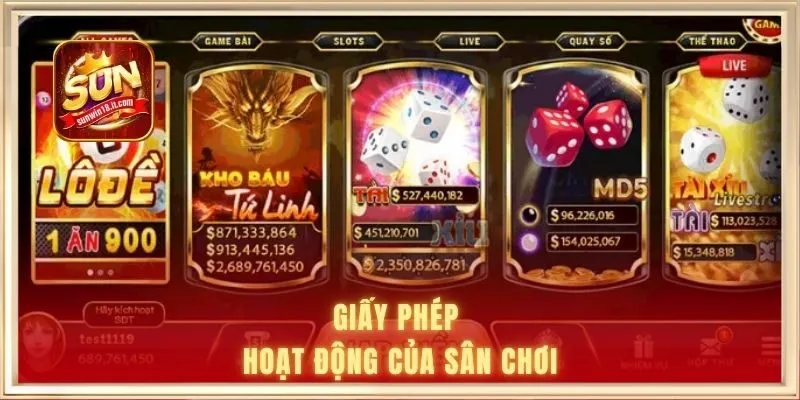 Giấy phép hoạt động của sân chơi