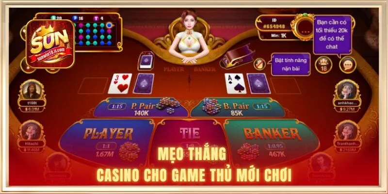 Mẹo thắng casino cho game thủ mới chơi